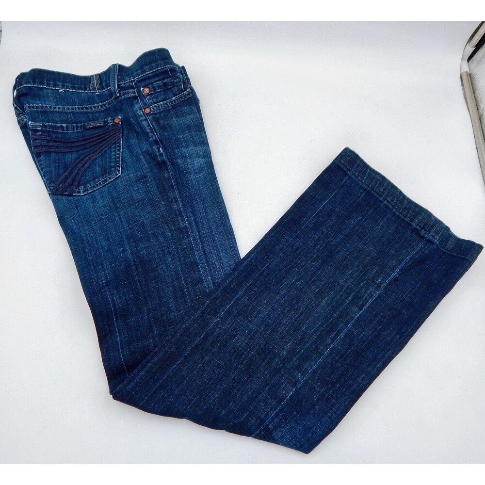 7 For All Mankind Dark Blue Flare Jeans